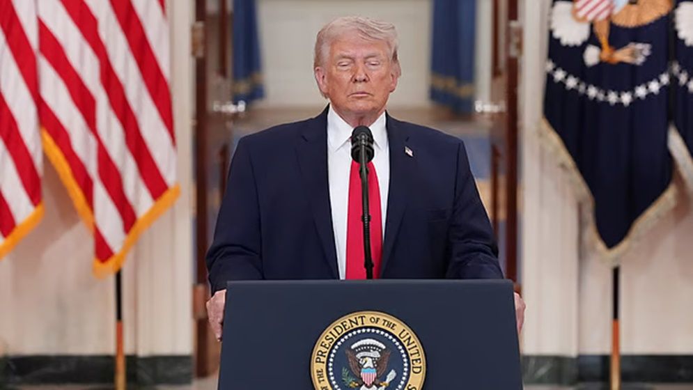 জাতির উদ্দেশে ট্রাম্পের ভাষণ। ছবি: সংগৃহীত 