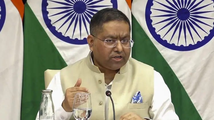 সংবাদ সম্মেলনে রণধীর জয়সওয়াল। ছবি: সংগৃহীত
