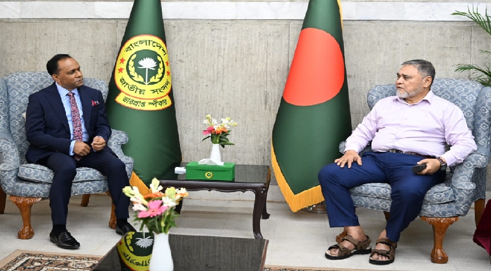 ভারপ্রাপ্ত স্পিকারের সাথে সিইসি’র বৈঠক। ছবি: বাসস